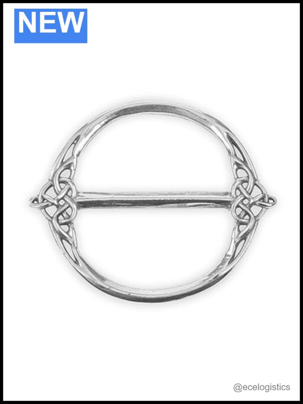 Handmade Scottish Pewter Scarf Ring Celtic Knot Clip Accessory